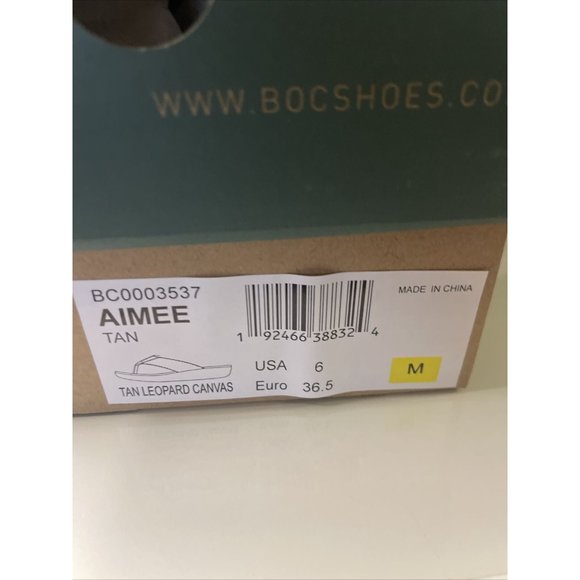 B.O.C. Aimee  Flip-Flop Thong Sandals Tan Leopard Print Tan Size 6 New In Box - Picture 5 of 14